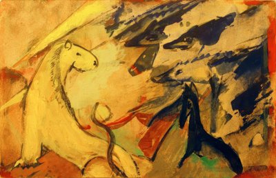 Yellow Lion, Blue Foxes, Blue Horse by Franz Marc